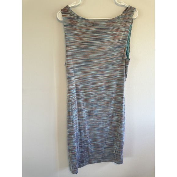 MOULINETRE SOEURS BY ANTHROPOLOGIE Striped Cowl-Neck Midiress in Teal and Gray - Picture 5 of 9
